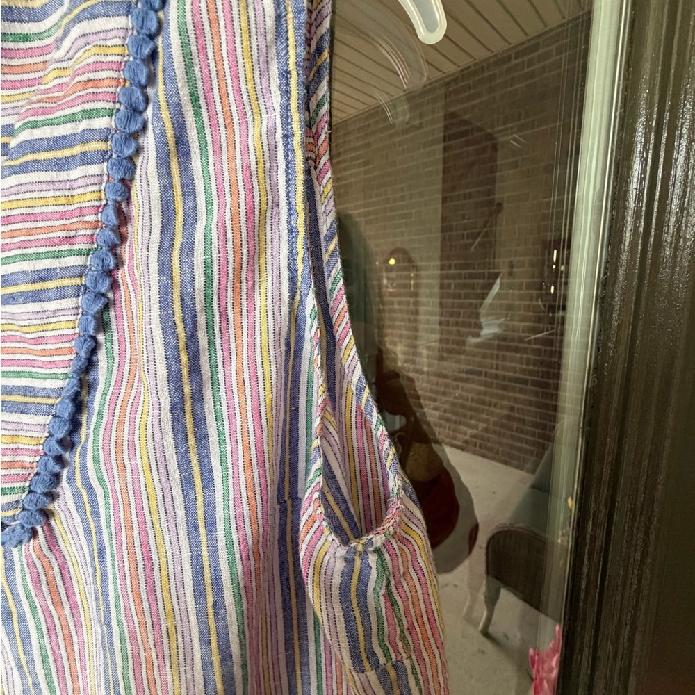 Talbots Pastel Multi-Striped Sleeveless V-Neck Tank, Lp - Picture 5 of 12